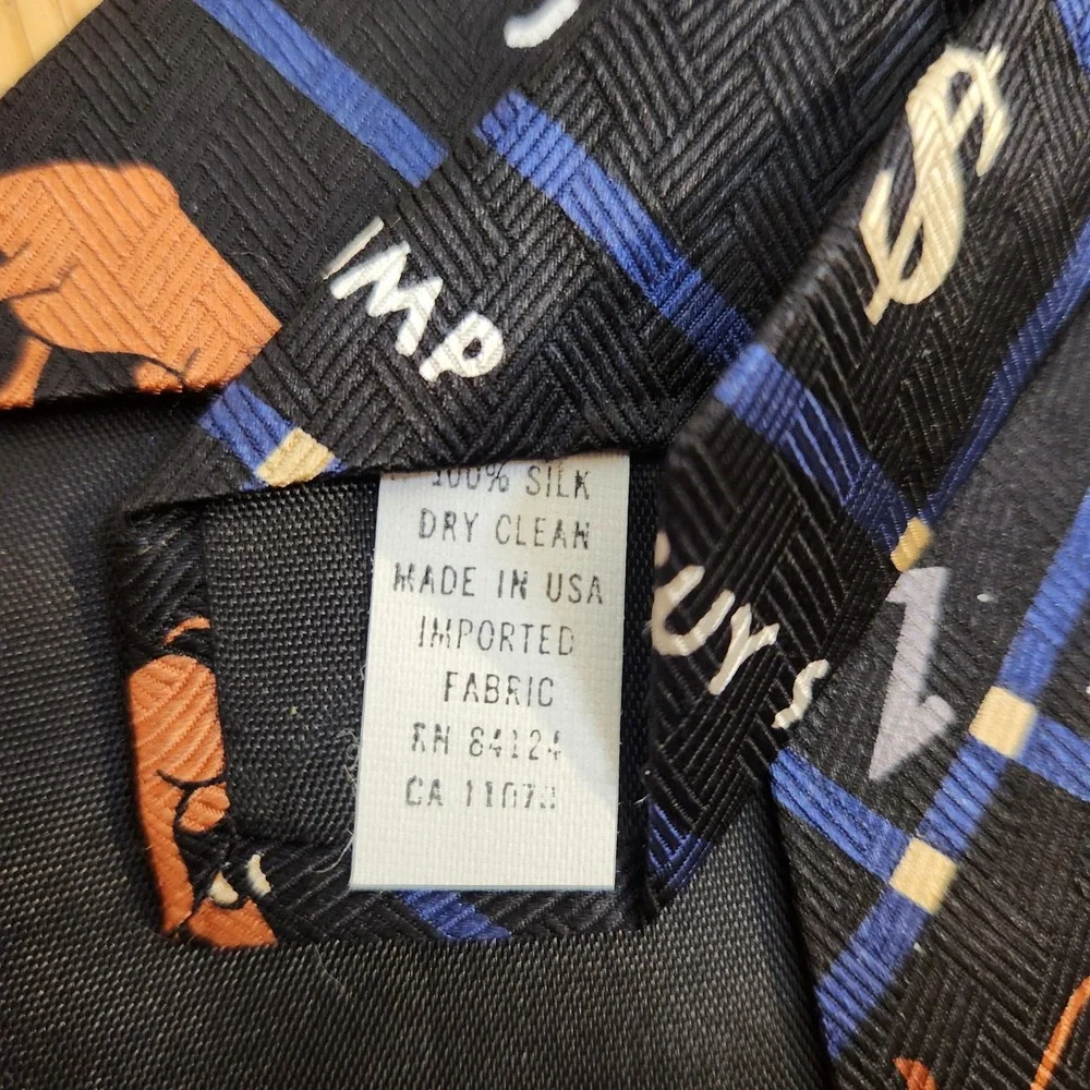 Stockbroker Squares 1998 Bull‎ Bear Markets Silk Necktie New York Stock Exchange